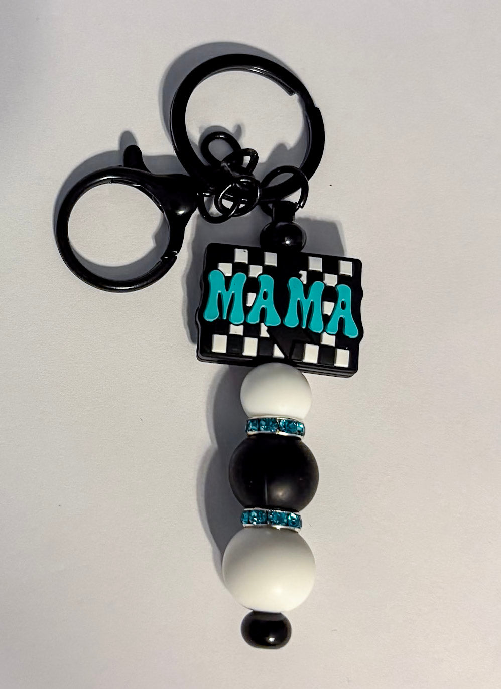 Checkered Mama Keychain (black)
